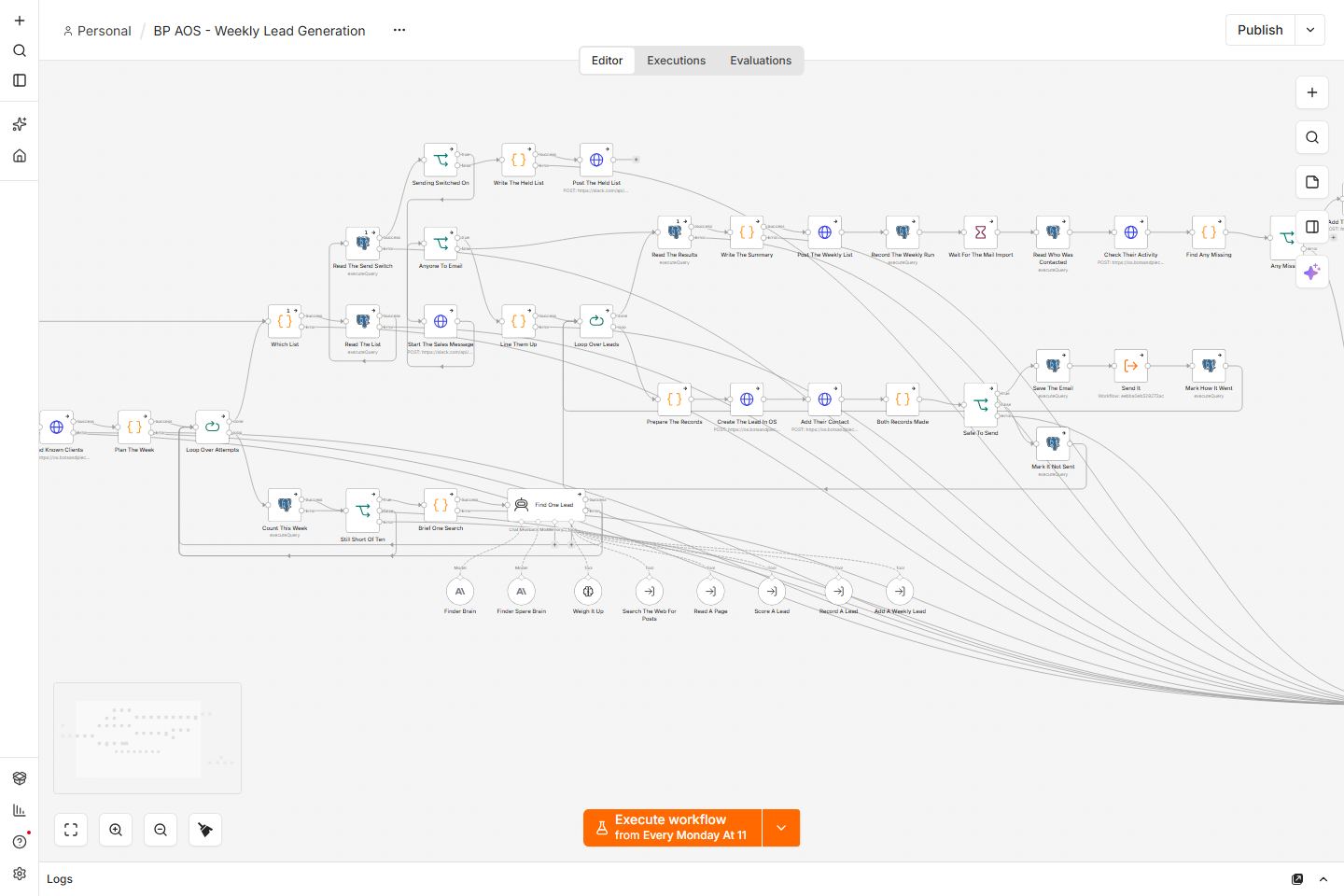 Business admin automation demonstration screen