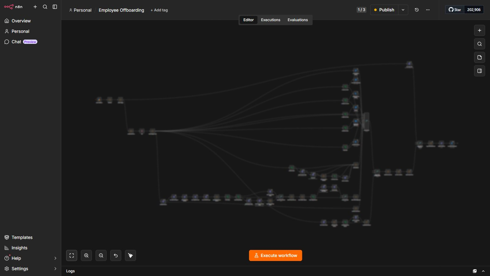 Offboarding workflow. Demonstration data.